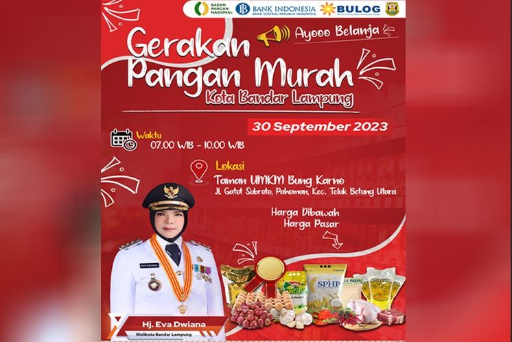 CATAT! Pemkot Bandar Lampung Adakan Gerakan Pangan Murah 30 September 2023