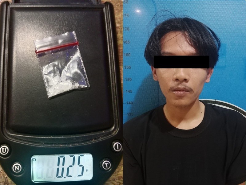 Tertangkap Tangan Membawa Sabu, Seorang Pria Ditangkap Sat Res Narkoba Polres Lampung Tengah