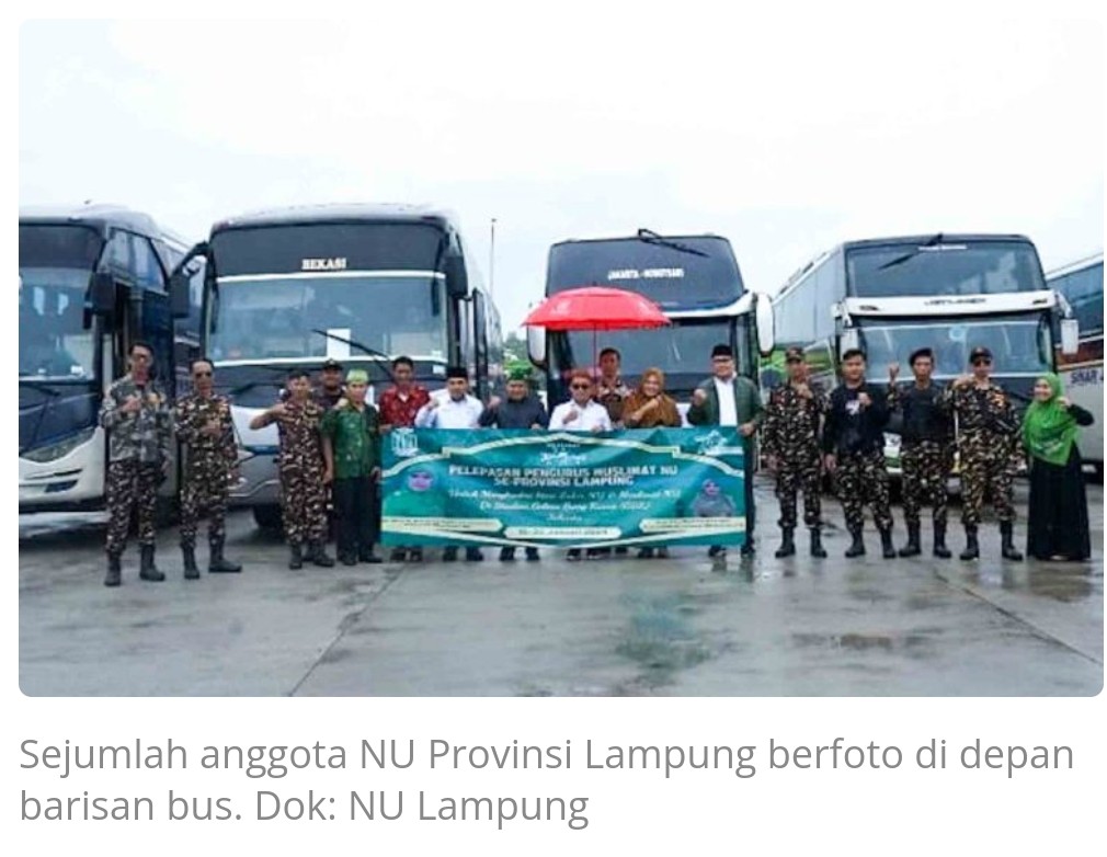 Ribuan Warga NU Lampung Menuju Jakarta Hadiri Harlah Bersejarah