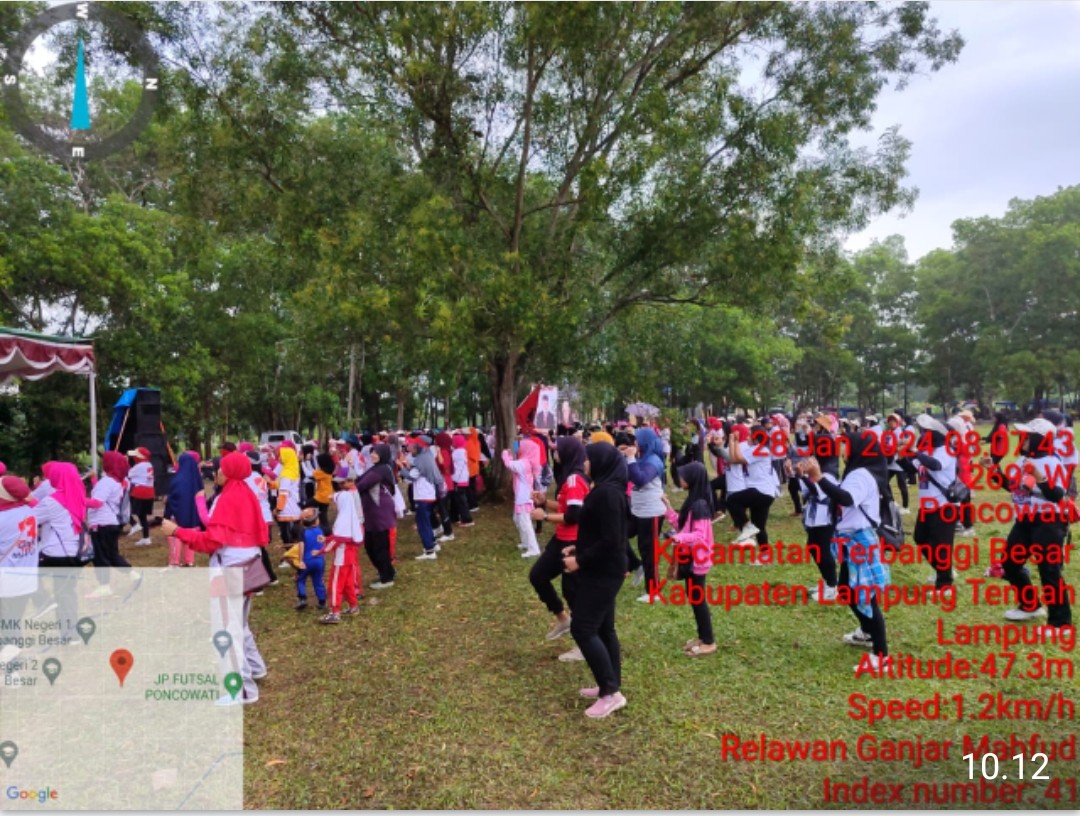 Relawan Ganjar Mahfud Lampung Gelar Senam Sehat di Kampung Poncowati