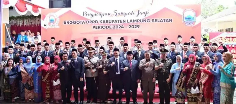 Anggota DPRD Kabupaten Lampung Selatan Hasil Pemilu 2024 Resmi Dilantik