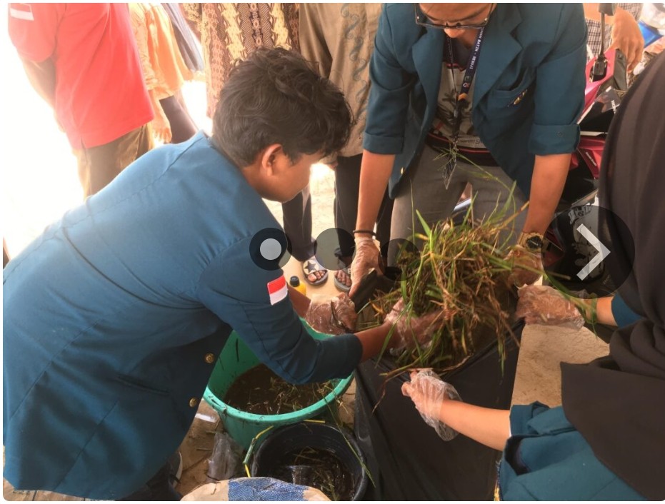 Mahasiswa KKN Bimbing Warga Desa Labuhan Batin Buat Pupuk Kompos dengan Mikroorganisme EM4